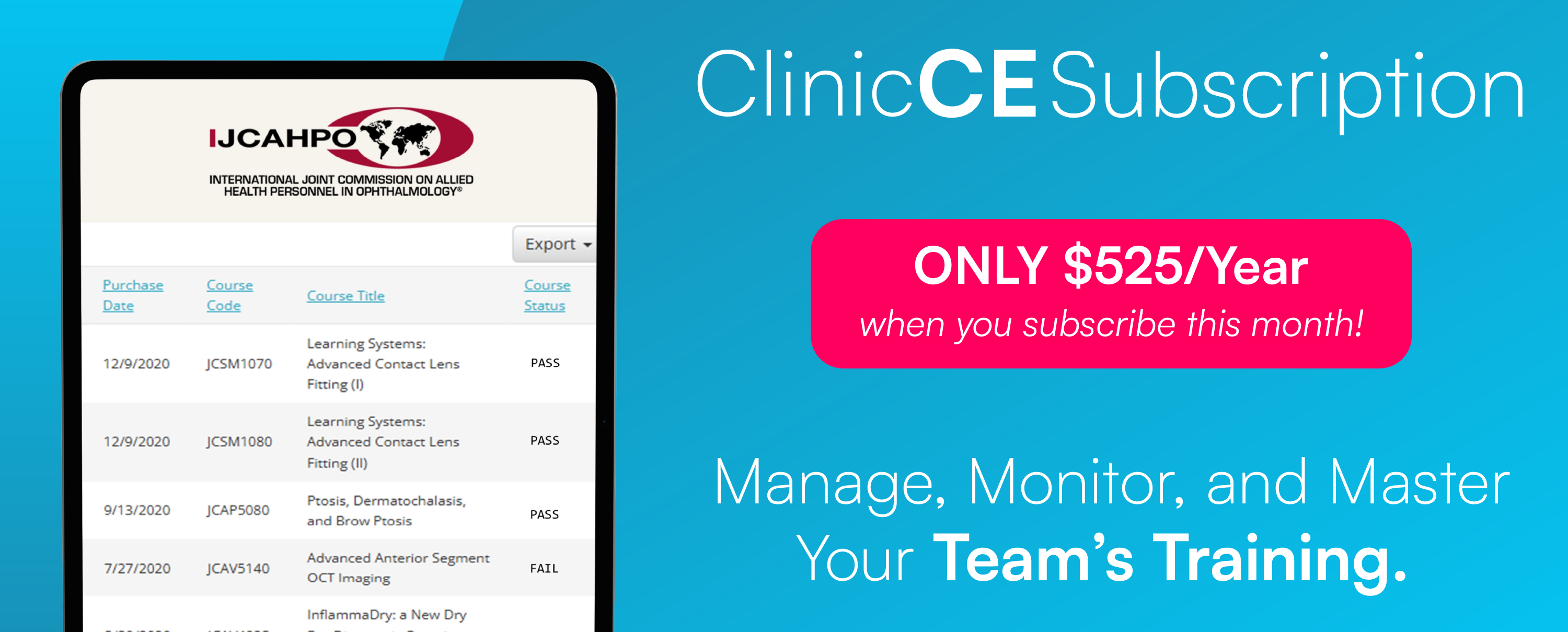 IJCAHPO's Clinic CE Subscription